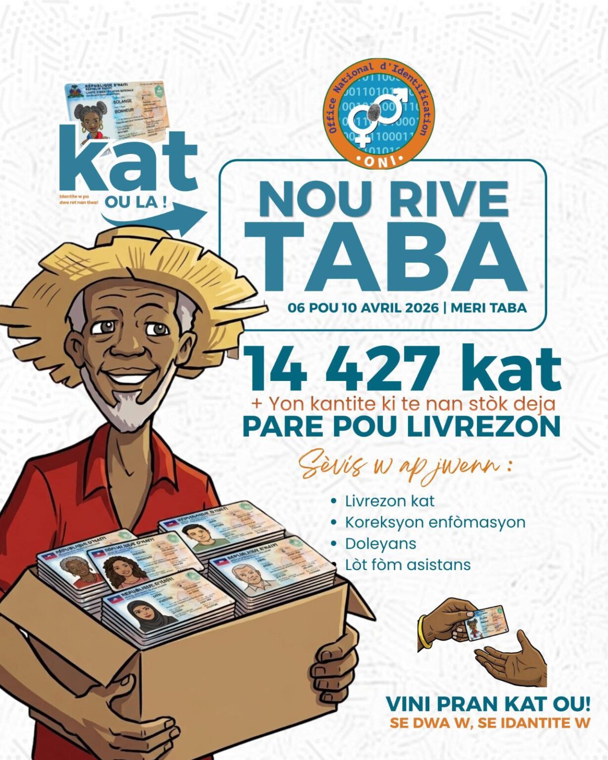 ONI : 15 000 cartes d’identification en cours de distribution à Tabarre
